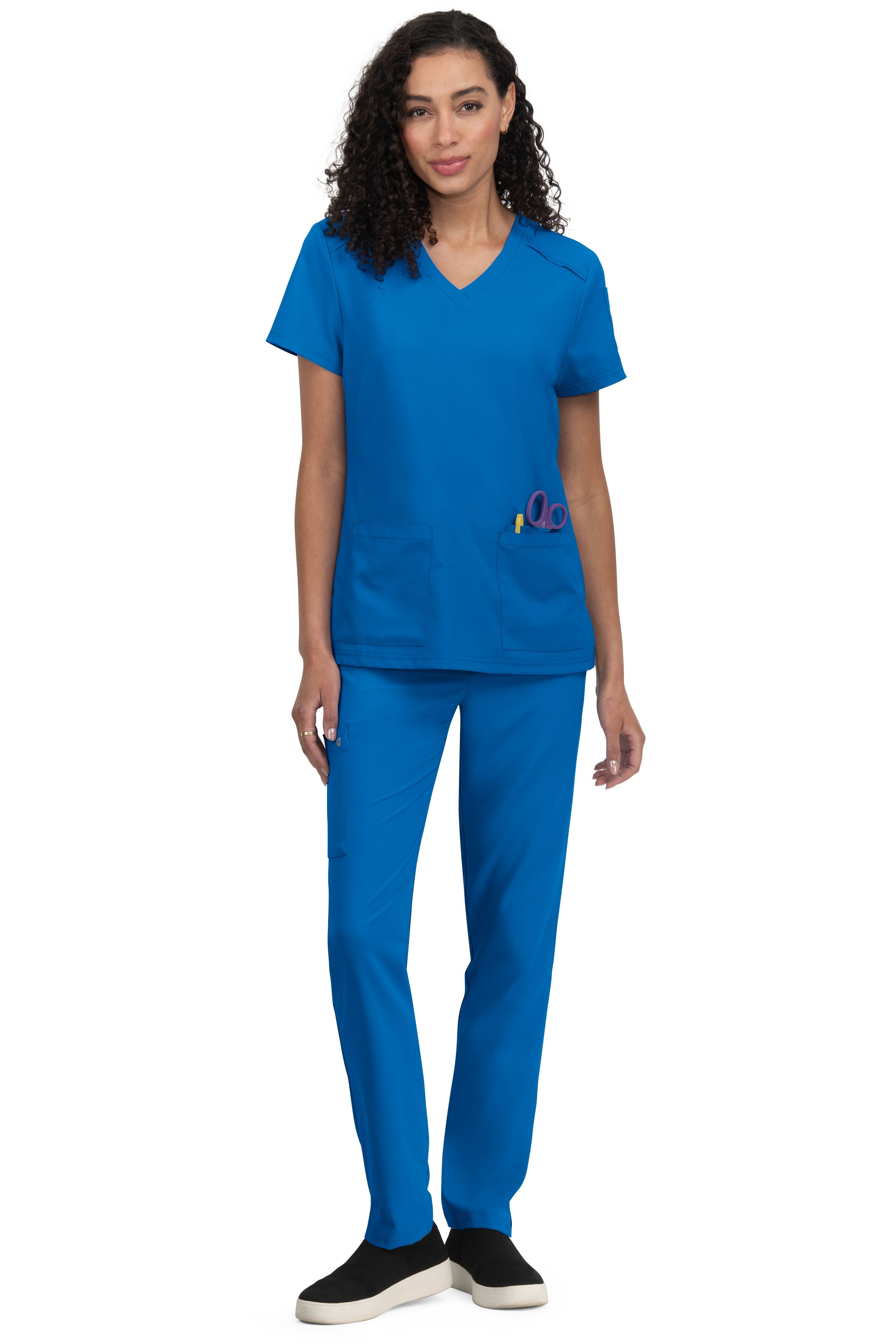 Cureology x koi Cardi Women's 3-Pocket V-Neck Scrub Top – VK
